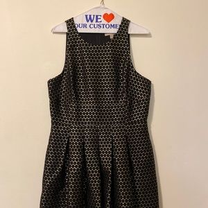 Banana Republic Black/gold knee length dress size 12